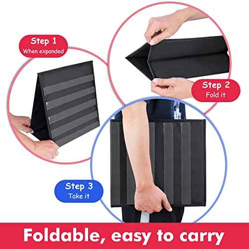 Tabletop Pocket Chart for Classroom or Home,Small Double Sided Stand Pocket Chart ? Fits Standard 3¡± Sentence Strips and Cards (Black)