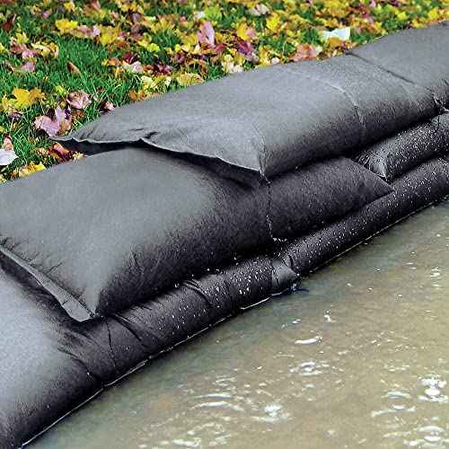 PIG Water Barrier - Sandless Sandbags for Flooding - 5 Pack - 24" L x 12" W x .25" H Water Diverter - PM50415