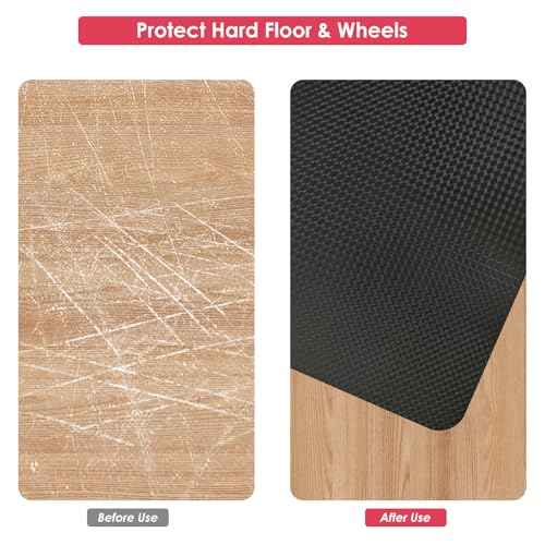 Vicwe Gaming Chair Mat for Hardwood Floor, 48"¡¿36" Office Chair Mat, PVC Computer Chair Mats, Easy Glide, Floor Protector for Rolling Chair-Black