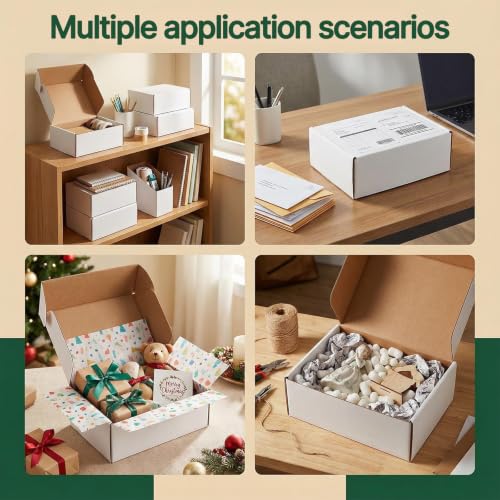 40 Pack White Shipping Boxes 9x6x2 Inch Corrugated Mailer Boxes for Small Business & Gift Packaging