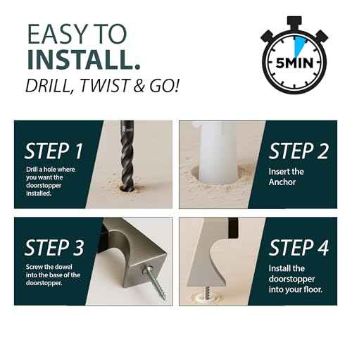Mega Handles Curved Floor Door Stopper, Quickly Installed Wall Protector, Wall Protectors from Door Knobs, Floor Door Stop with Mounting Hardware Included - Satin Brass - 2.5 Inch