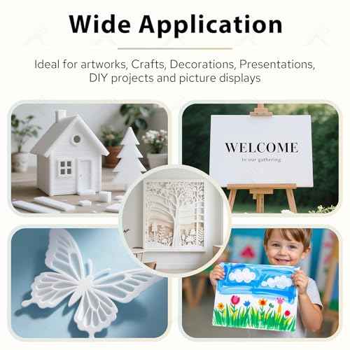 Golden State Art, 11x14 One Side Self Adhesive White Foam Boards 10 Pack 3/16" Thick Lightweight but Sturdy Self Sticky Foam Boards for Projects, Pictures, Decorations and Craft Display