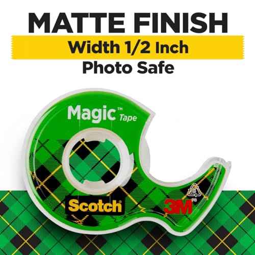 Scotch Magic Tape, Invisible Transparent Tape, 6 Tape Rolls with Dispensers, 3/4 in x 650 in