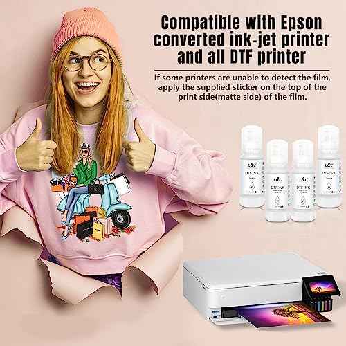 L&C White DTF Ink for Epson ET-8550 Refill for epson et-8550 DTF Printers, Heat Transfer Printing White Ink 100ml X 4