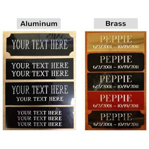 Custom Personalized Name Plates, Solid Brass Engraved Plaque, Aluminum Fantasy Sport Engraved/Etched, Identification Tag with Adhesive, Holes for Mounting 1¡±x3¡±/1¡±x4¡±