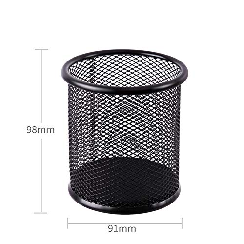 Black Wire Mesh Pen Holder Cup for Desk Office Organizer