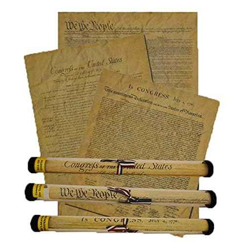 Documents of Freedom Bundle. FULL SIZE Declaration of Independence, United States Constitution and the Bill of Rights.