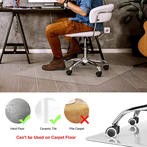 Kuyal Clear Chair Mat, Hard Floor Use, 4.75'¡¿7' Transparent Office Home Floor Protector mat Chairmats (57" X 84" Rectangle)