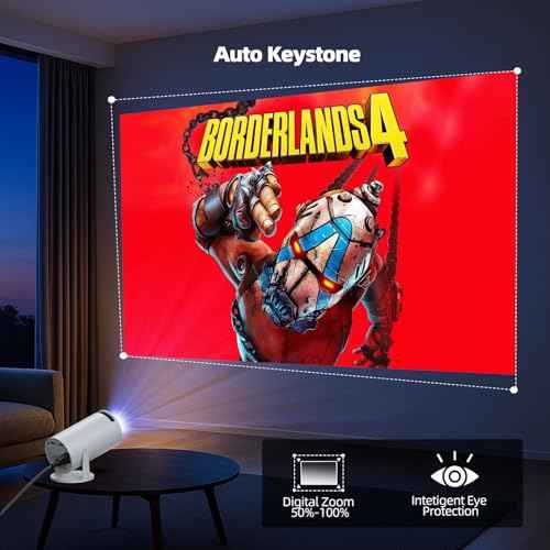 Projector with WiFi and Bluetooth, Mini Projector, 4K 1080P Support Portable Wireless Movie Projectors 220¡Æ Rotatable 130'' Screen Auto Keystone Compatible with HDMI/iPhone/TV Stick for Bedroom Indoor