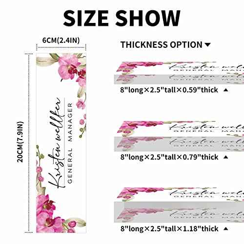 Personalized Office Name Plate for Desk, Custom Employee Appreciation Gifts, Acrylic Desk Name Plate Funny, Desk Decorations Gift, Acrylic Desk Ornaments (Style-Butterfly Orchid)¡¦