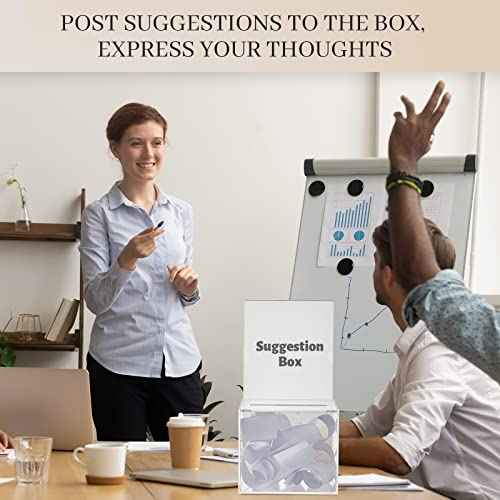 Bucherry 3 Pcs Acrylic Donation Box with Slot, 6 x 5 x 5 Inches Clear Ballot Suggestion Raffle Ticket Box with Sign for Fundraising, Raffle, Collecting, Donating, Voting