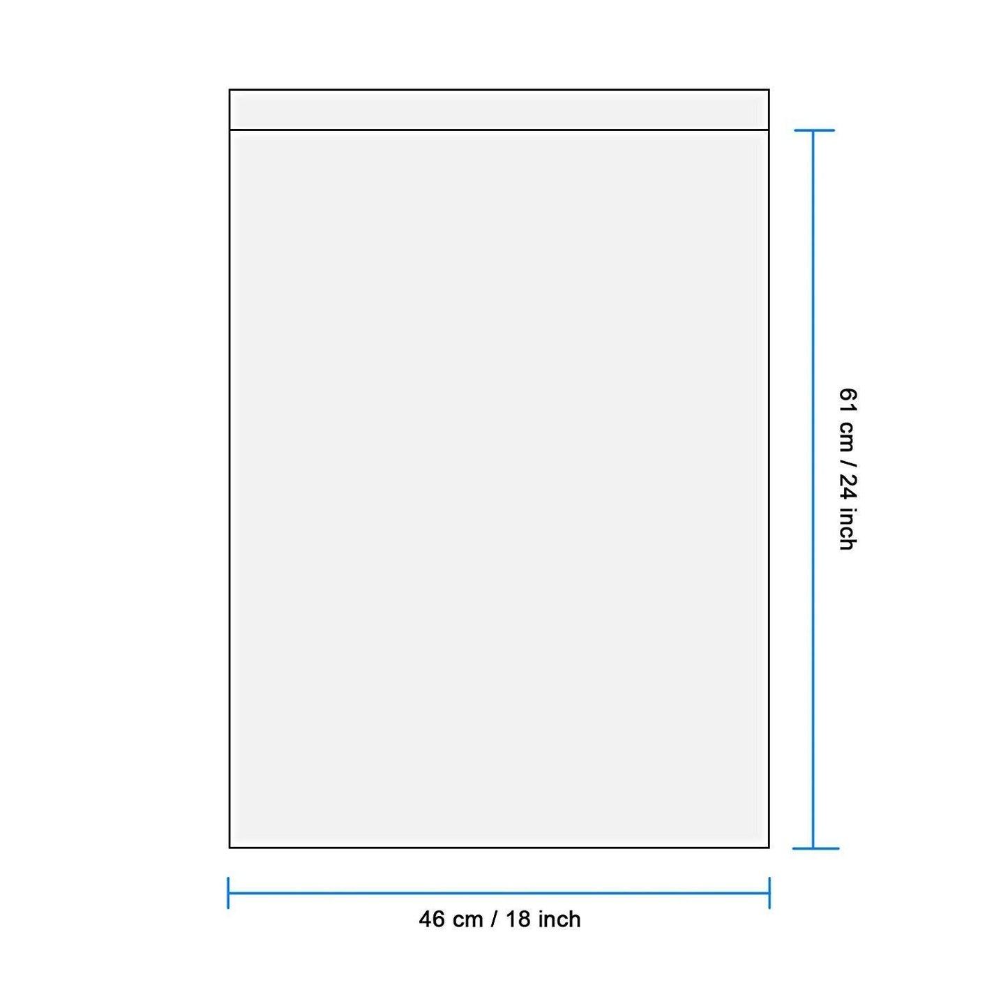Becko US 18 X 24 Inch (100 Count) Self Seal Clear Poly Plastic Bags with Suffocation Warning for Shipping, Packaging Clothes, Backpacks, Bedding, Dustproof & Permanent Adhesive