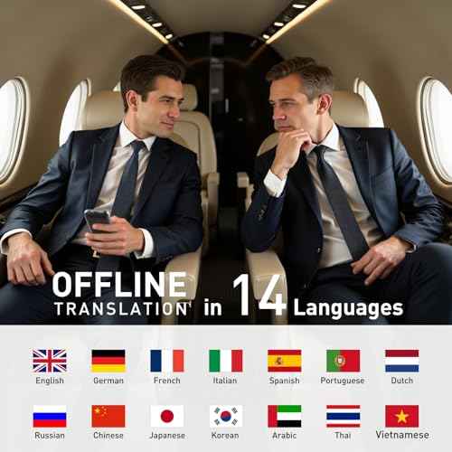 Bisofice Portable Language Translator Device with 138 Languages Voice Translating 17 Offline Translation Simultaneous Interpretation Support Voice Recording Text Translate Group Chat Communication