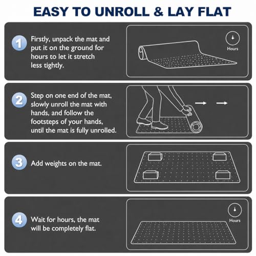 TONOS Chair Mat for Low Pile Carpet with Lip - Heavy Duty Office & Gaming Floor Protector, Semi Transparent