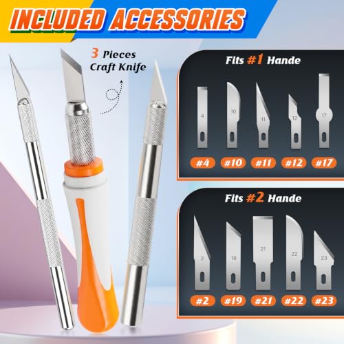 16PCS Precision Craft Knife Set with Ergonomic Handles and Assorted Blades