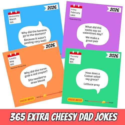 Dad Joke Desk Calendar 2026 - Funny Gifts for Dad, Page a Day Desk Calendar with 365 Daily Dad Jokes, White Elephant Gifts, Fathers Day Dad Gifts, Gifts for Men, Stocking Stuffers, Dad Christmas Gifts