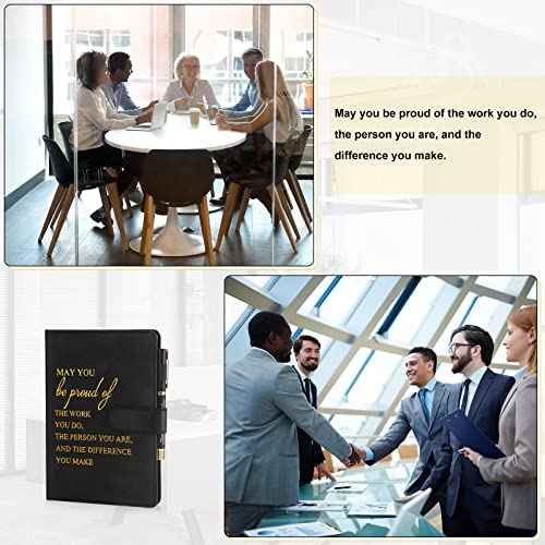 Kosiz 20 Pcs/10 Sets Employee Appreciation Gifts Bulk A5 Leather Notebook and Pen Inspirational Journal with Pen for Christmas Corporate Gifts Coworker Nurse Teacher(Black,May You Be Proud)