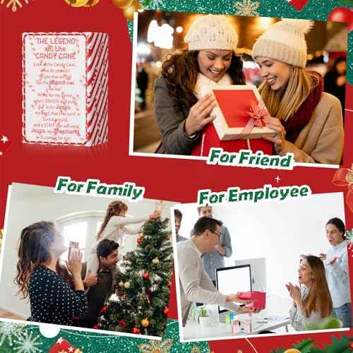 100 Sets Christmas Candy Cane Story Gifts Mini Plastic Candy Cane with the Legend of Canes Cards Christmas Stocking Stuffers Church Events Party Favors for Coworkers Teachers