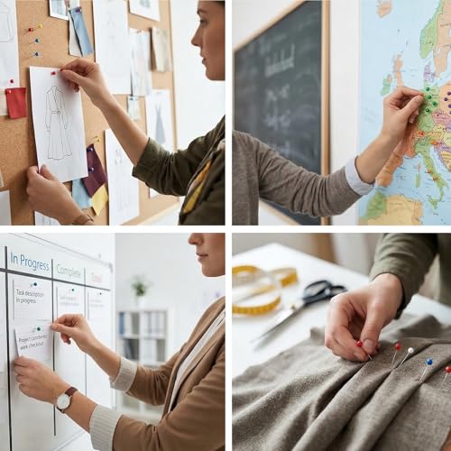 100 Pcs Map Pins Multi-Color – Kaileen Travel Map Push Pins, 10 Colors, 100 Count