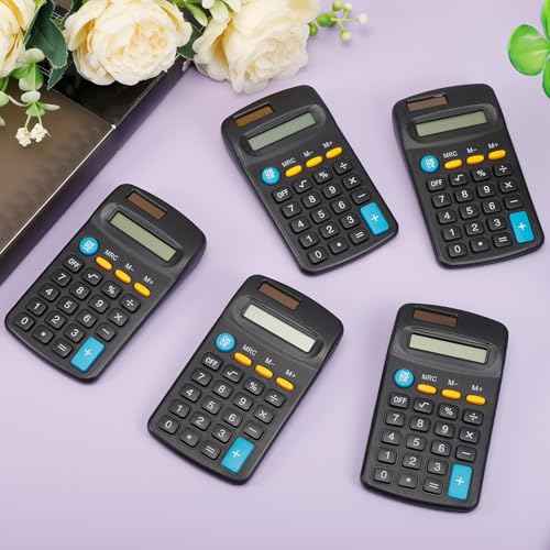 24 Pack Pocket Calculator,Mini Calculators,Pocket Size Basic Calculators,Solar Battery Dual Power Desktop Calculators,8 Digit Display Basic Calculator for Students Kids Home Office(Black)