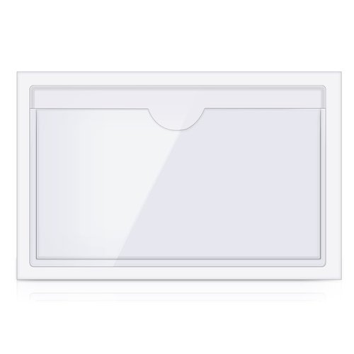 Outus 500 Pack Self Adhesive Index Card Holder Clear Plastic Label Pockets with Top Open for Loading Sticky Business Card Sleeves for Storage Bins Library Organizing Photo Protecting(4.06 x 2.48 Inch)