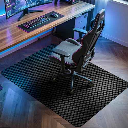 BesWin Office Chair Mat for Hard Floors, 48" x 30" Heavy Duty Computer Desk Chair Mats for Hardwood Floor, Anti-Slip Under Chair Floor Protector Mat for Home Office, Gaming - Black