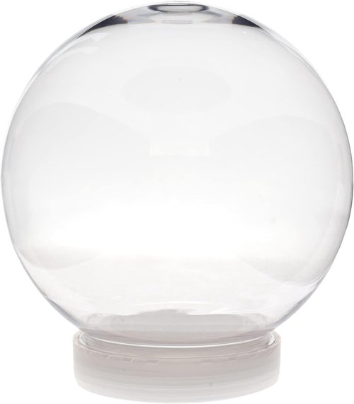Creative Hobbies DIY Snow Globe - 5 Inch Clear Plastic with Screw Off Cap | Ideal for Custom Crafts
