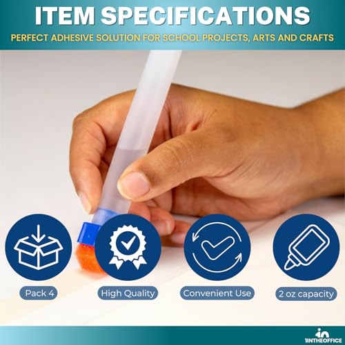 1InTheOffice Envelope Moistener - 4 Pack Water-Based Stamp Sealers for Envelopes