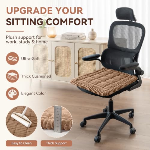 Royhom Brown 20 x 20 Desk Chair Cover, Seat Cushion Covers 20"x20"