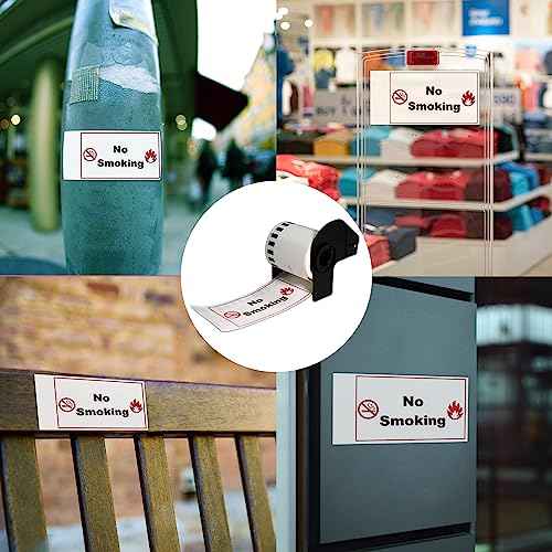 BETCKEY - Black/Red on White Continuous Labels Replace for Brother DK-2251 (2-3/7" x 50'), Use with Brother QL-800, QL-810W, QL-820NWB Printers [6 Rolls]