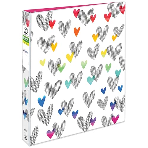 Avery + Amy Tangerine Designer Collection Binder, 1" Round Rings, 175-Sheet Capacity, Assorted Designs (26880), Pack of 6