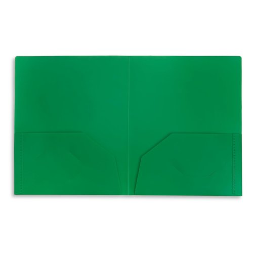 Blue Summit Supplies Plastic Folders with Pockets Bulk, 2 Pocket Folders Bulk 120 Pack, Green Folder