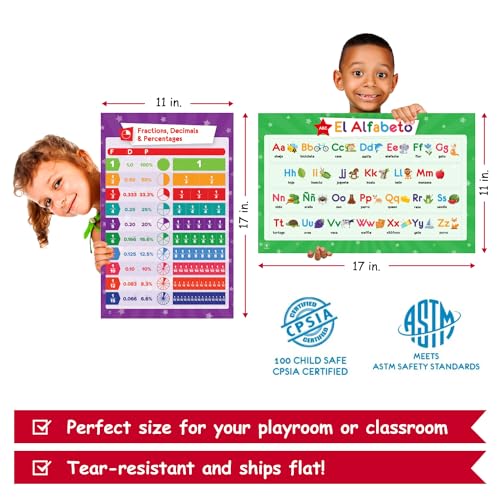Simply Magic Educational Posters Set of 59 for Kids Classroom Decorations - Paper, 17x11