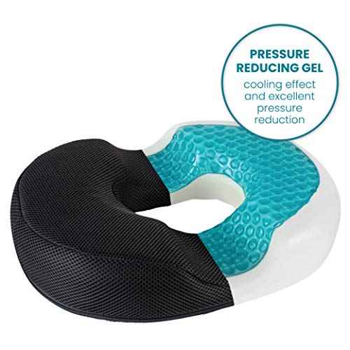 Gel Donut Pillow| Lifting Cushion | Donut Cushion for Tailbone Hemorrhoid Cushion Coccyx Sciatica Pregnancy Cushion, Black