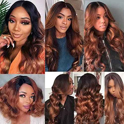 1b/30 Human Hair Bundle Ombre Body Wave Bundles 24 26 28 Inch Brown Body Wave Bundles Unprocessed Brazilian Remy Human Hair Extensions