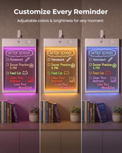 Rechargeable Magnetic Fridge Message Board with Motion Sensor LED Light