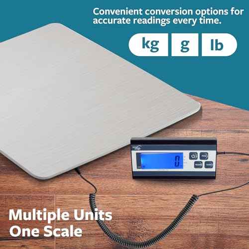 Smart Weigh 440 lbs x 1 oz. Digital Heavy Duty Shipping and Postal Scale, Package Scale with Durable Stainless Steel Large Platform, Post Office Postal Scale and Luggage Scale