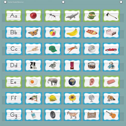 Teacher Created Resources Calming Blue 7 Pocket Chart (28" x 28") (TCR20101)