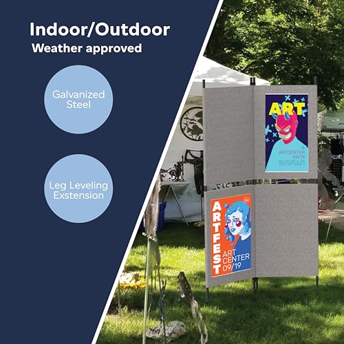 Versare Galleria Indoor Outdoor Art Display Board - Portable, Collapsible Sign Panel