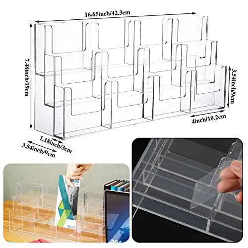 Kigley Acrylic Brochure Holder Pamphlet Brochure Display Stand, 3 Tier 12 Pockets Tabletop Greeting Card Display Clear Flyer Holder for Pamphlet, Document, Sign, Folders