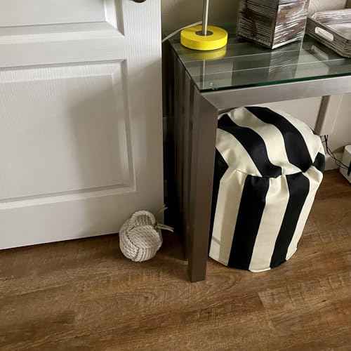2 PCS Rope Knot Cotton Door Stop, Cream White Nautical Rope Ball Door Stopper, Heavy Knot Ball Door Stop for Bedroom Living Room Doors