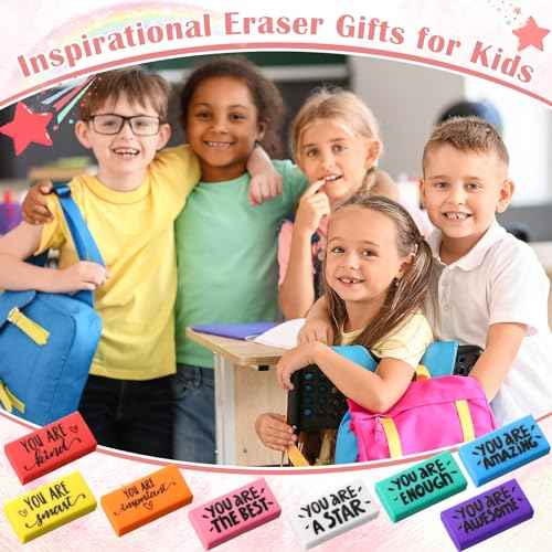 PerKoop Inspirational Colorful Erasers Bulk Small Motivational Pencil Erasers You are Awesome Operation Christmas Gifts for Kids Students Teachers Classroom Office Xmas Supplies(150 Pcs)