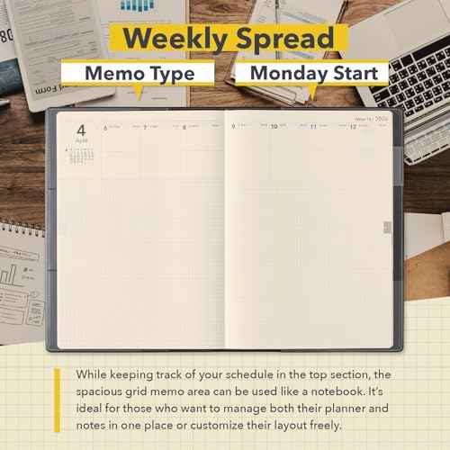 NOLTY Ecri A5 Memo Weekly Planner 2026, January Start, Japanese Edition, Black, 2026-6322