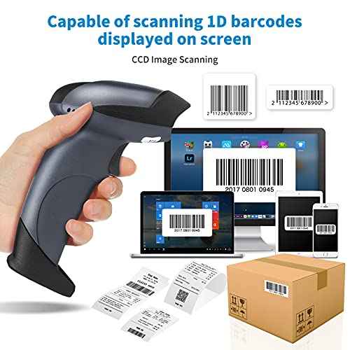 NETUM Bluetooth 1D Barcode Scanner with Stand 2.4G Wireless & Bluetooth & Wired CCD Scanner Gun for Supermarket, Store, Warehouse Handheld Bar Code Reader Work with Windows, Mac,Android, iOS -M6S