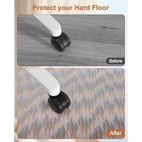 Blvornl Large Office Chair Mat for Hardwood Floor, Rolling Chair Chair Mat for Hard Wood, Large Anti-Slip Hard Floor Protector, Heavy Duty Computer Desk Rug for Office and Home 53"*45"