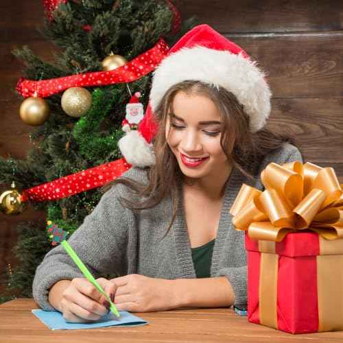 Fulmoon 200 Pcs Christmas Gel Ink Pens Cartoon Novelty Christmas Rollerball Pens Bulk Fun Snowman Christmas Tree Elk Santa Claus Xmas Party Favor for Adults Office, 25 Styles