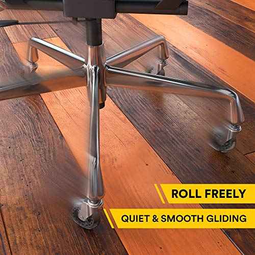 Office Chair Caster Wheels Replacement Set - 3" Heavy Duty Desk Chair Rollers for Hardwood Floors - 650 lbs Load Capacity, 5 Pack (Silver/Clear Wheel)