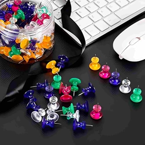 Outus 60 Pcs Giant Push Pins Large Thumb Tacks - Colorful with Case (Colorful / 60)