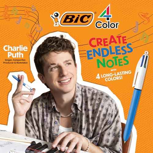 BIC 4 Color Shine Retractable Ballpoint Pen with Long-Lasting Ink and 1.0 mm Medium Point, 3-Count in Assorted Ink