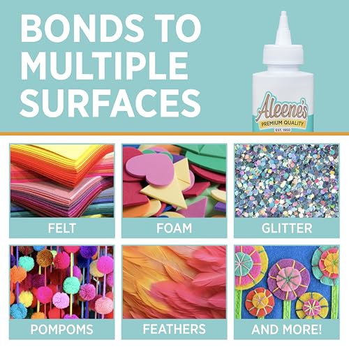 Aleene's Felt & Foam Tacky Glue 4 fl oz – Fast-Grab Clear-Drying Craft Adhesive